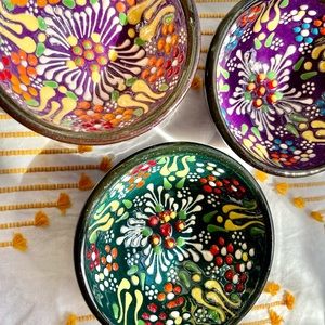 Boho Turkish Handmade Mini Trinket bowl bundle - set of 3